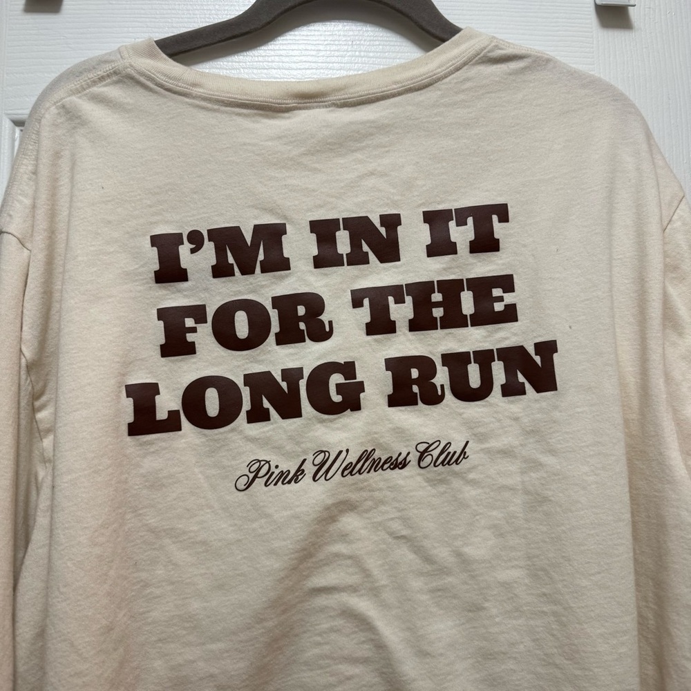 PINK Victoria's Secret Cream Long Sleeve Tee